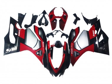 Rouge Argent Noir Carénage Moto Ducati 1199 2011-2014 Pas Chère