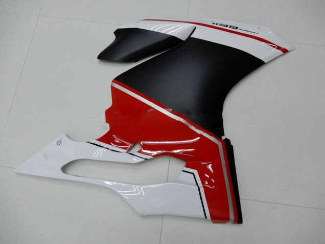 Blanc Rouge Noir Mat Carénage Moto Ducati 1199 2011-2014