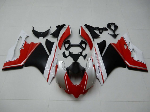 Blanc Rouge Noir Mat Carénage Moto Ducati 1199 2011-2014