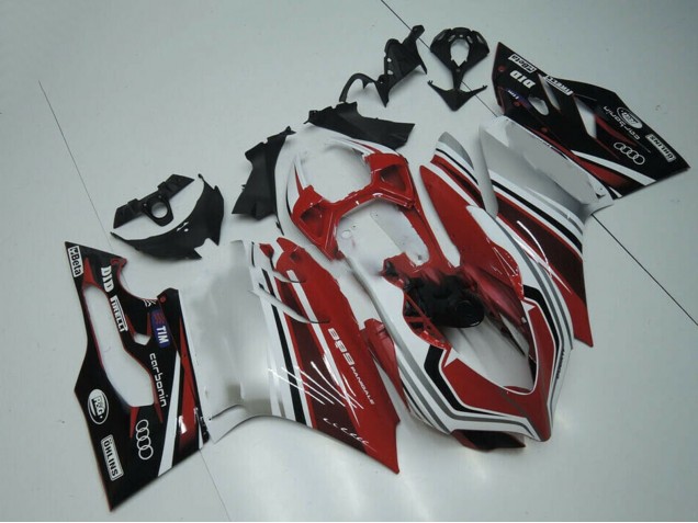Blanc Rouge Noir Brillant Carénages Moto Ducati Panigale 899 2011-2014