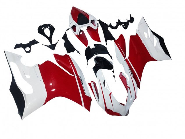 Blanc Rouge Noir Brillant Carénage Moto Ducati 1199 2011-2014