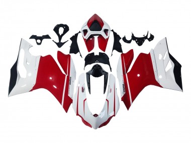 Blanc Rouge Noir Brillant Carénage Moto Ducati 1199 2011-2014 Pas Chère