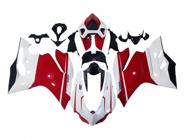 Blanc Rouge Noir Brillant Carénage Moto Ducati 1199 2011-2014