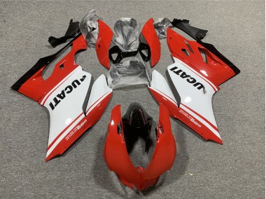 Rouge Blanc Noir Brillant Carénage Moto Ducati 1199 2011-2014 Pas Chère