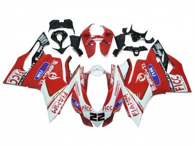 Blanc Rouge Noir Brillant Fiamm Ficc 22 Carénage Moto Ducati 1199 2011-2014 Pas Chère