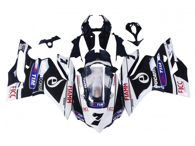 Blanc Noir Bleu Fiamm Ficc 7 Carénage Moto Ducati Panigale 899/1199 2011-2014