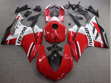 Blanc Rouge Noir Brillant Kits Carénages Moto ABS Ducati 959 2015-2020 Pas Chère