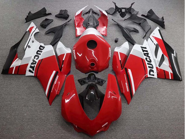 Blanc Rouge Noir Brillant Kits Carénages Moto ABS Ducati 959 2015-2020