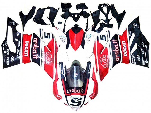 Blanc Rouge Noir Brillant Aruba 5 Carénage Moto Ducati 959/1299 2015-2020