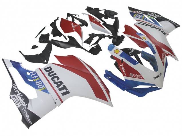 Blanc Rouge Bleu Noir Mat Unibat Flex-Box Carénage Moto Ducati 1299 2015-2020