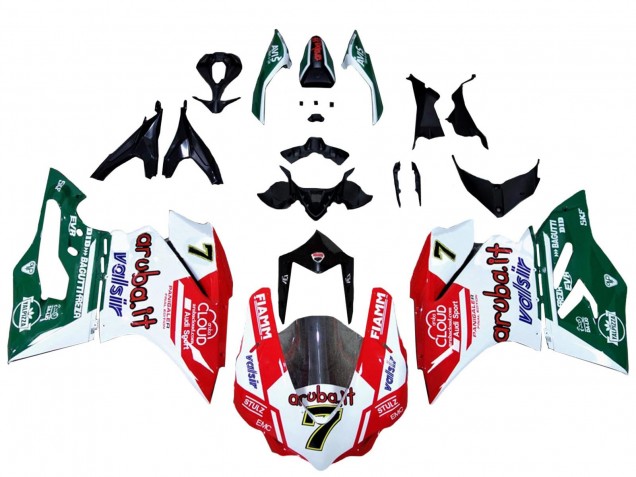 Blanc Rouge Vert Valsir Fiamm 7 Carénage Moto Ducati 959/1299 2015-2020