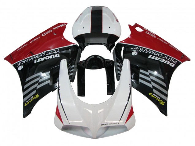 Blanc Rouge Noir Brillant Courses Performance Carénage Moto Ducati 748/916/996/998 1993-2005