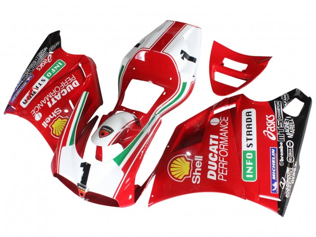 Blanc Rouge Jaune Vert Noir Brillant Performance Carénage Moto Ducati 748/916/996/998 1993-2005