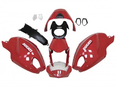 Rouge Blanc Carénage Moto Ducati Monster 696 796 1100 1100S 2008-2012 Pas Chère