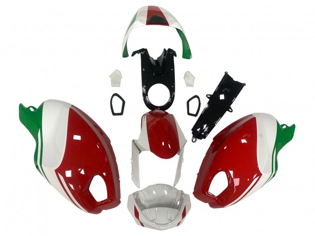 Blanc Rouge Vert Carénages Moto Ducati Monster 696 796 1100 1100S 2008-2012