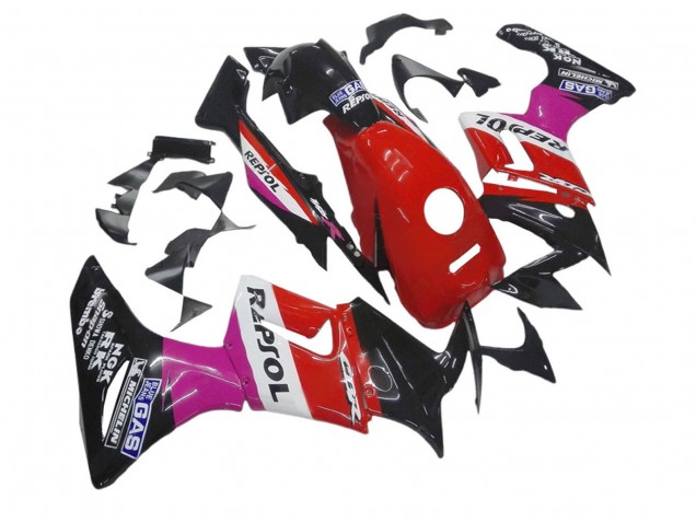 Rose Blanc Rouge Noir Brillant Repsol Michelin Carénage Moto Honda CBR125R 2002-2006
