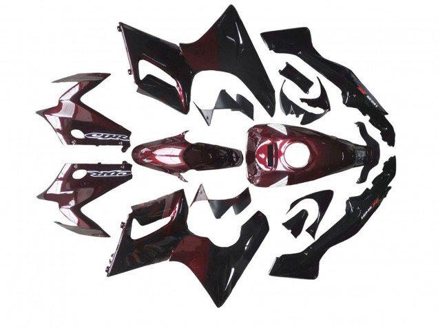 Noir Brillant Rouge Flamme Carénage Moto Honda CBR125R 2002-2006