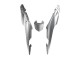 Argent Noir Brillant Carénages Moto Honda CBR500R 2013-2015