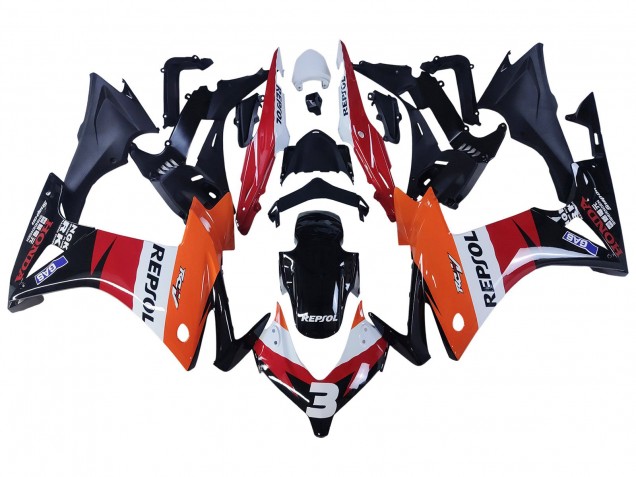 Orange Blanc Rouge Noir Brillant Repsol 3 Carénage Moto Honda CBR500R 2013-2015