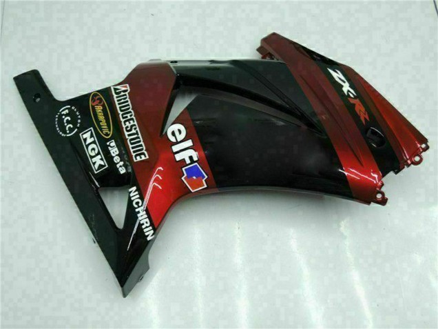 Noir Brillant Rouge Marron Carénage Moto Kawasaki EX250 2008-2012