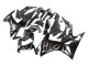 Noir Brillant Argent Flamme Carénage Moto Honda CBR500R 2013-2015
