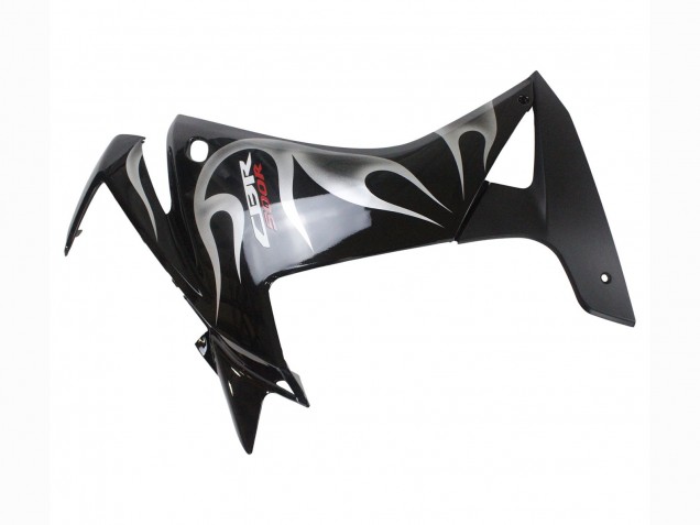 Noir Brillant Argent Flamme Carénage Moto Honda CBR500R 2013-2015