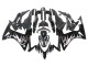 Noir Brillant Argent Flamme Carénage Moto Honda CBR500R 2013-2015