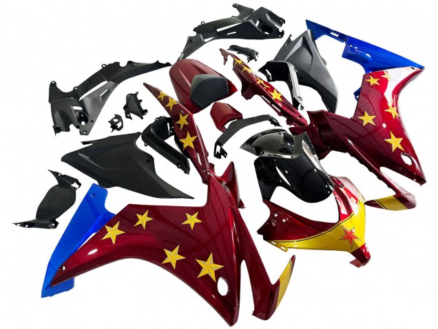 Rouge Bleu Jaune Étoile Carénage Moto Honda CBR500R 2013-2015