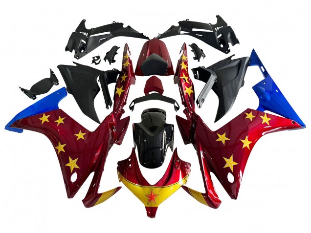 Rouge Bleu Jaune Étoile Carénage Moto Honda CBR500R 2013-2015