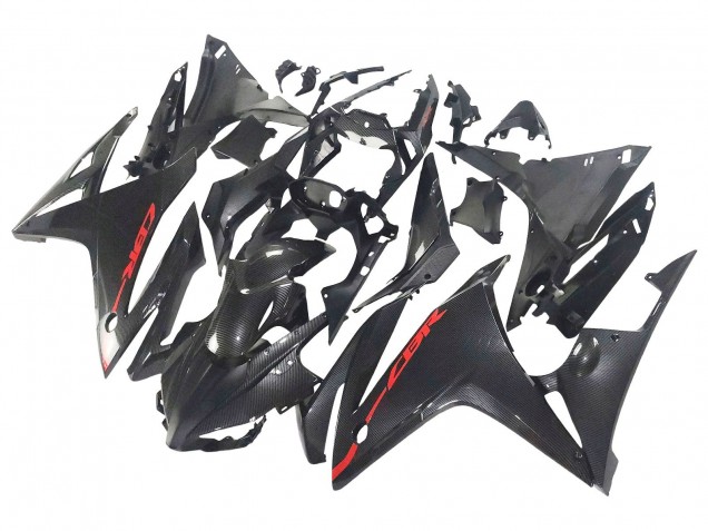 Noir Fibre de Carbone Rouge Carénage Moto Honda CBR500R 2016-2018