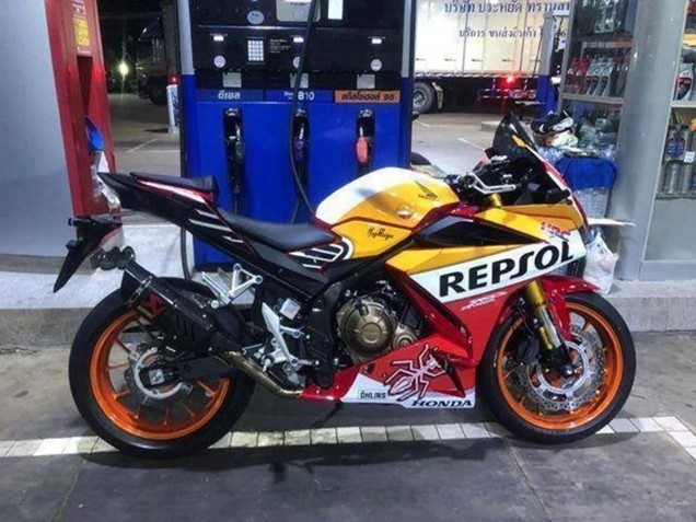 Jaune Blanc Rouge Repsol HRC Carénage Moto Honda CBR500R 2016-2018