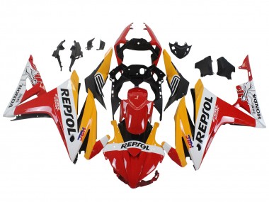 Jaune Blanc Rouge Repsol HRC Carénage Moto Honda CBR500R 2016-2018 Pas Chère