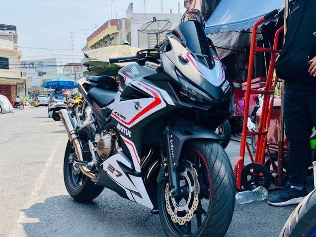Blanc Rouge Noir Mat Carénage Moto Honda CBR500R 2016-2018