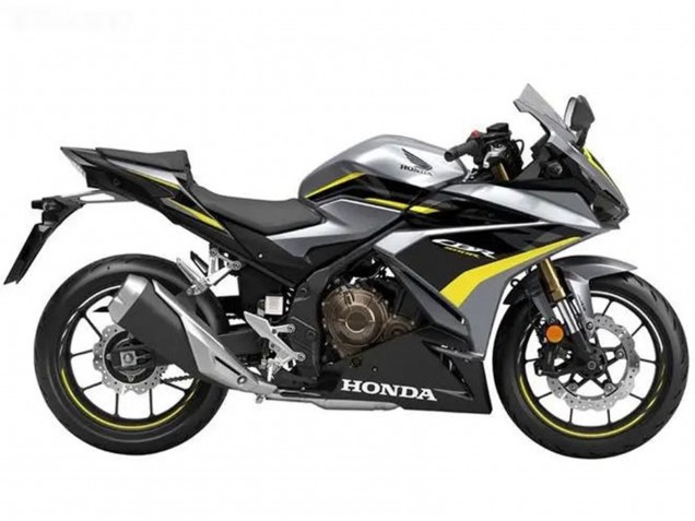 Argent Jaune Noir Brillant Carénage Moto Honda CBR500R 2022-2023