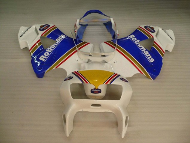 Blanc Bleu Or Rothmans Carénage Moto Honda VFR 800 1998-2001