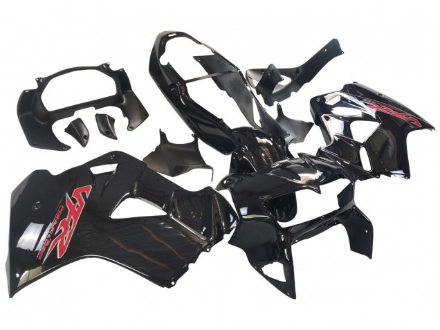 Noir Brillant Rouge Décalque Carénage Moto Honda VFR 800 1998-2001