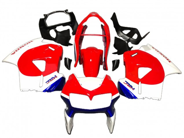 Blanc Rouge Bleu Carénage Moto Honda VFR 800 1998-2001
