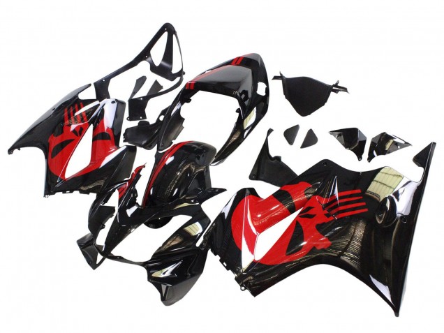 Noir Brillant Rouge Carénage Moto Honda VFR 800 2002-2013