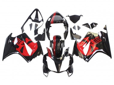 Noir Brillant Rouge Carénage Moto Honda VFR 800 2002-2013 Pas Chère