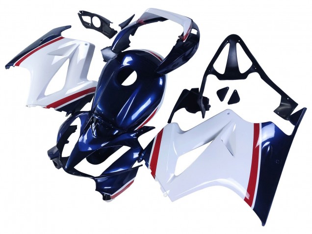 Blanc Rouge Bleu Foncé Carénage Moto Honda VFR 800 2002-2013