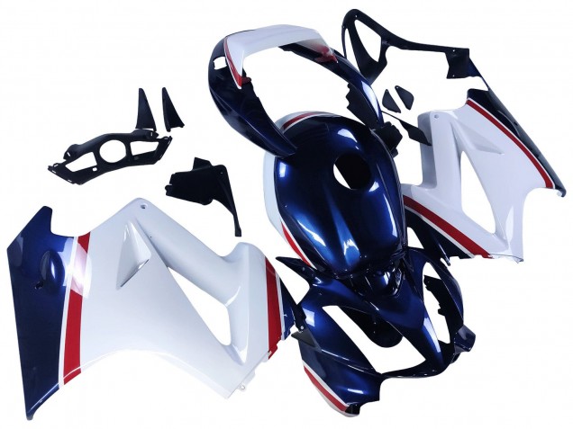 Blanc Rouge Bleu Foncé Carénage Moto Honda VFR 800 2002-2013