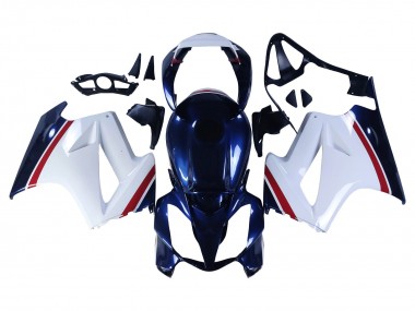 Blanc Rouge Bleu Foncé Carénage Moto Honda VFR 800 2002-2013 Pas Chère