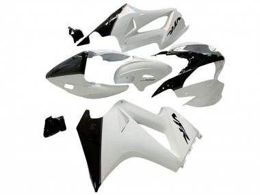 Blanc Perle Noir Brillant Décalque Carénage Moto Honda VFR 800 2002-2013 Pas Chère