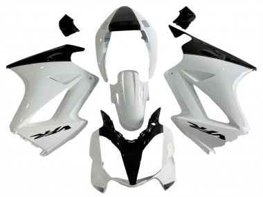 Blanc Perle Noir Brillant Décalque Carénage Moto Honda VFR 800 2002-2013 Pas Chère