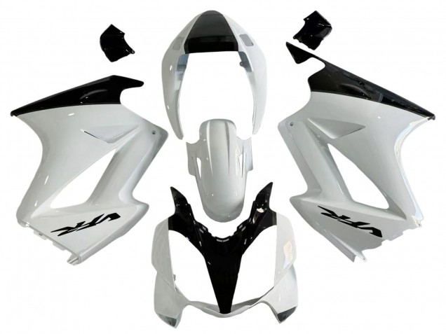 Blanc Perle Noir Brillant Décalque Carénage Moto Honda VFR 800 2002-2013