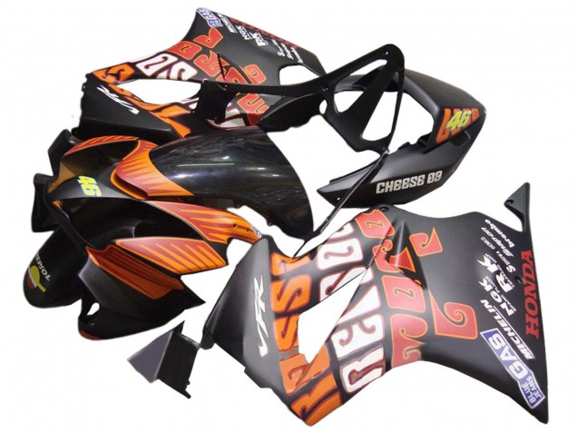 Noir Mat Orange Rossi Repsol 46 Carénage Moto Honda VFR 800 2002-2013