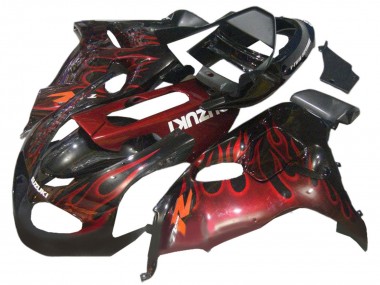 Noir Brillant Rouge Flamme Carénage Moto Suzuki TL1000R 1998-2003 Pas Chère