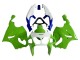 Blanc Vert Bleu Carénage Moto Kawasaki ZX7R 1996-2003