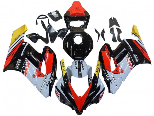 Jaune Rouge Blanc Glossy Red Bull Repsol HRC Carénage Moto Honda CBR1000RR 2004-2005