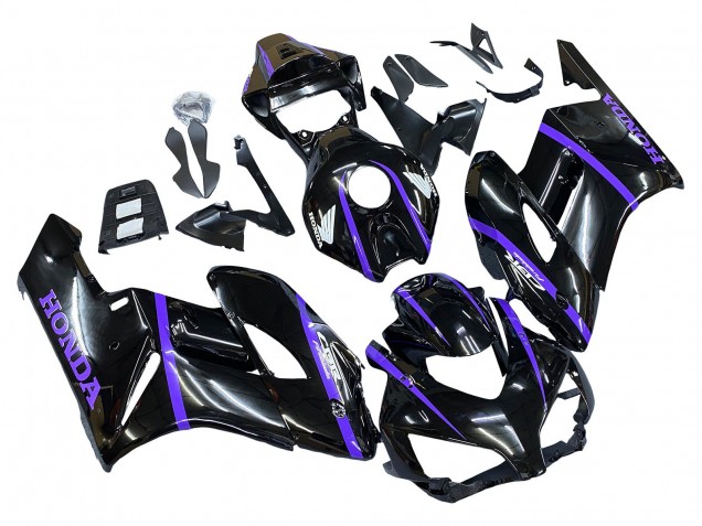 Noir Brillant Violet Bande Carénage Moto Honda CBR1000RR 2004-2005